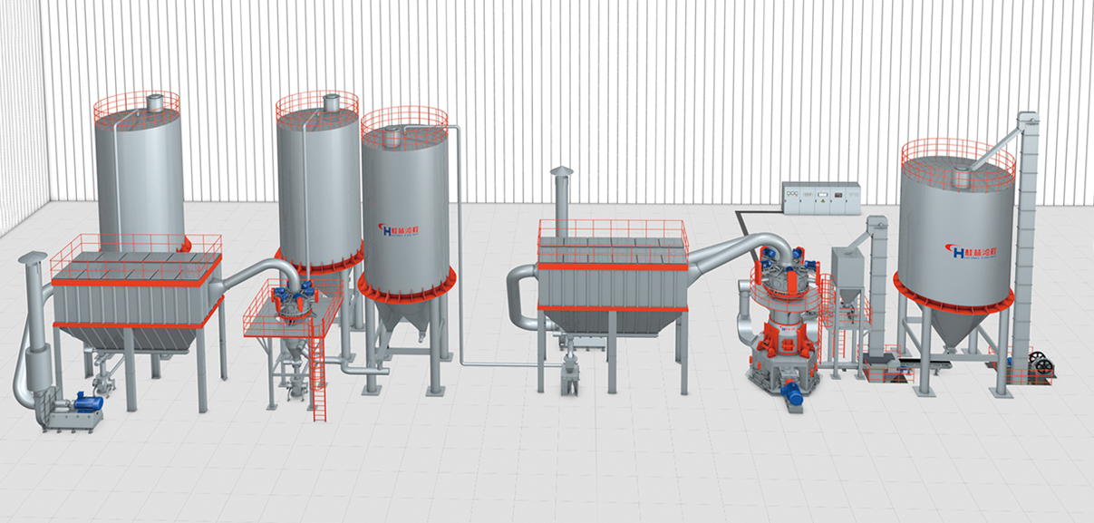 粉煤灰細磨設備整套設備生產(chǎn)線裝備效果圖